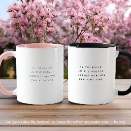Taza Sé Tú Mismo Cita Fuente Gris Tendencia Dos Tonos
