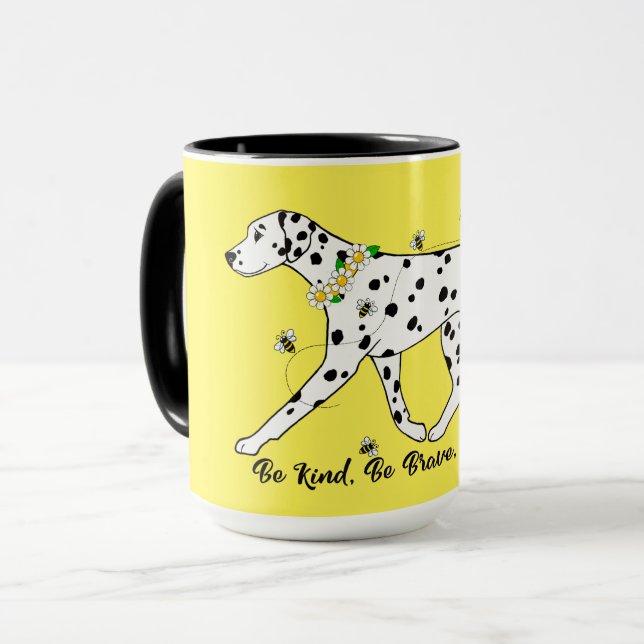 Taza Sé valiente dálmata feliz (Anverso izquierdo)