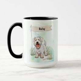 Taza Sealyham Terrier Watercolor Personalized Dog