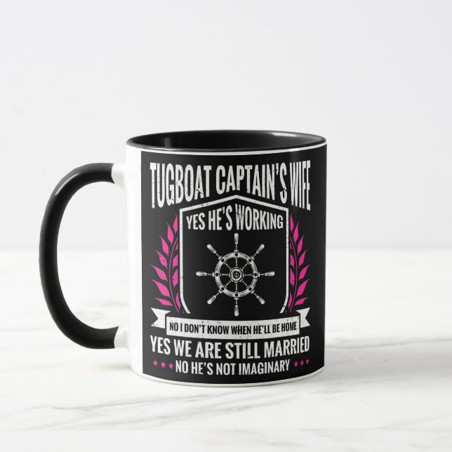 Taza Seaman Sailor Naval Tugboat Capitán Esposa  (Izquierda)