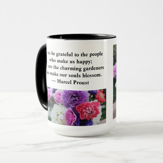 Taza Seamos agradecidos a la gente que nos hace felices (Anverso izquierdo)