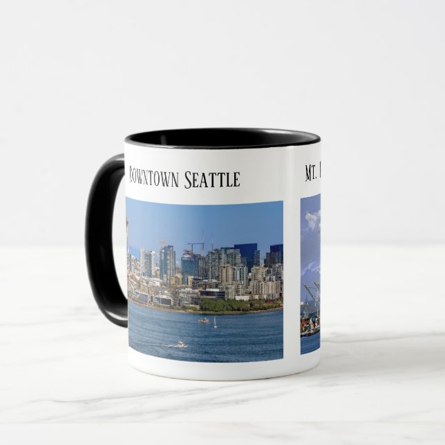 Taza Seattle, Puget Sound, Monte Rainier, Puerto de Sea (Anverso izquierdo)