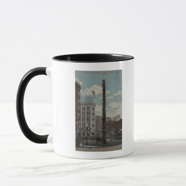 Taza Seattle, WATotem Pole en Pioneer Square (Izquierda)