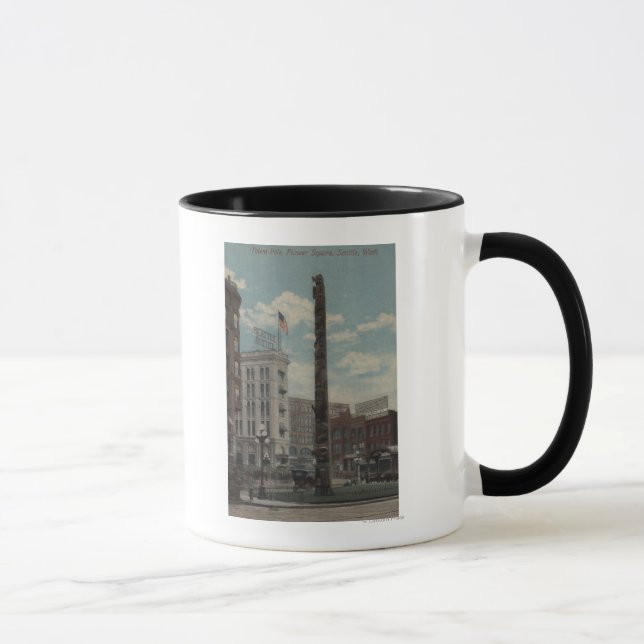 Taza Seattle, WATotem Pole en Pioneer Square (Derecha)