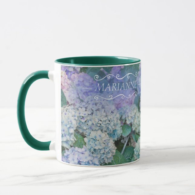 Taza Secuencia de comandos de nombre monograma Floral B (Izquierda)