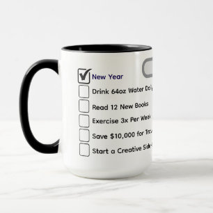 Taza Seguidor de Hábitos Moderno & 10 Metas Personaliza