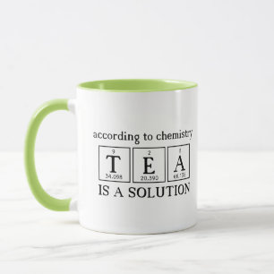 Taza Según la química, el té es una solución científica