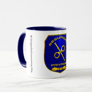 Taza Seguridad Privada España Placa Azul