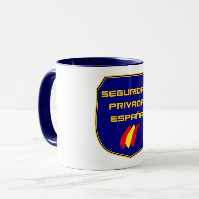 Taza Seguridad Privada España Placa Azul (Anverso izquierdo)