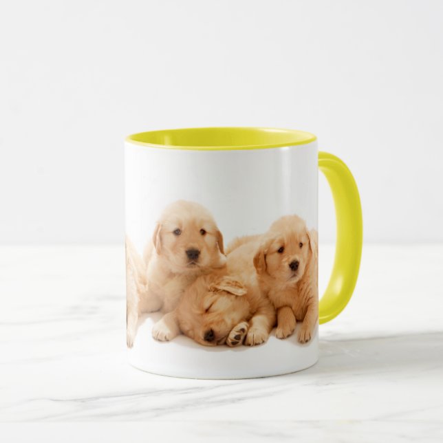 Taza Seis cachorros de Golden Retriever (Anverso derecho)