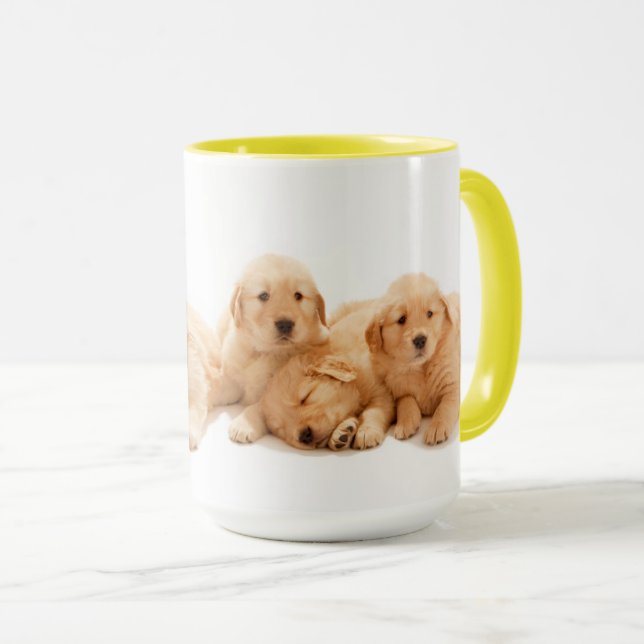 Taza Seis cachorros de Golden Retriever (Anverso derecho)