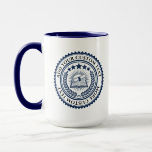 Taza Sello de certificado de texto y color editable en 