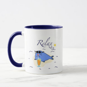 Taza Sello de escalofríos azul