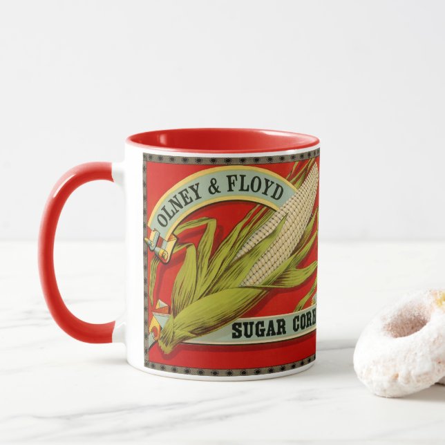 Taza Sello de verduras de cosecha, maíz de azúcar de Ol (Con donut)