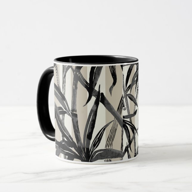 Taza Selva Hawaiana de la Jungla de Bambú - Negro y Tau (Anverso izquierdo)