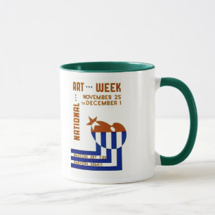 Taza Semana nacional del arte - poster de WPA -