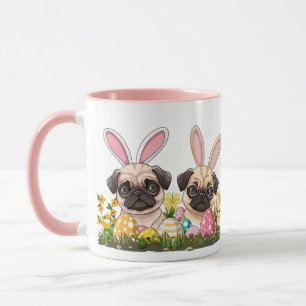 Taza Semana Santa Pug Perro Conejito Orejas