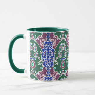 Taza Semillas de Apple en el Jardín Azul Verde y Mauve