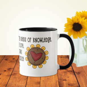 Taza Semillas de conocimiento y aprecio del profesor