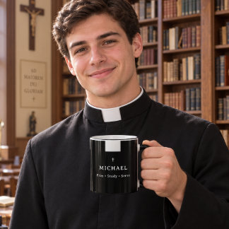 Taza Seminarista católico: Reza • Estudia • Sirve