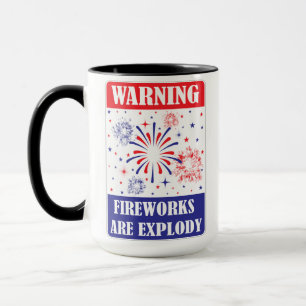Taza Señal de advertencia de fuegos artificiales