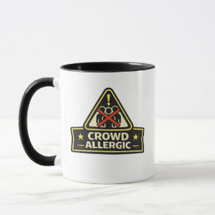 Taza Señal de advertencia divertida para alérgico a mul