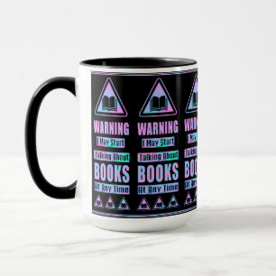 Taza Señal de advertencia para amantes de libros Perla