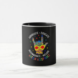 Taza Señal de mano ILY de Aceptación del Autismo – Neur
