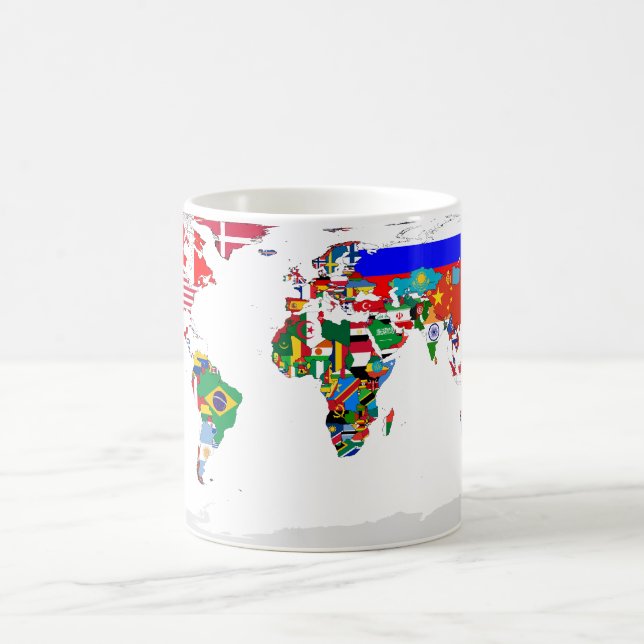 taza señalada por medio de una bandera del mundo (Centro)