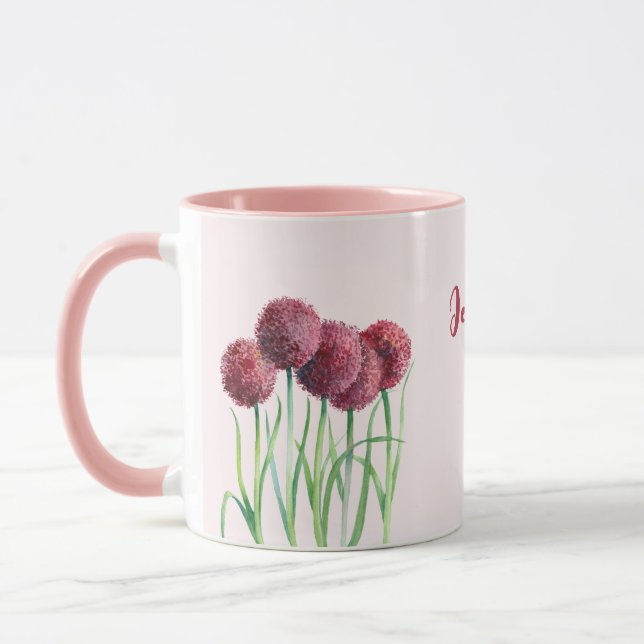 Taza Sencilla elegancia de los aliados rosados Flores a (Izquierda)