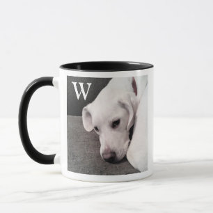 Taza Sencilla foto inicial de perro con cola