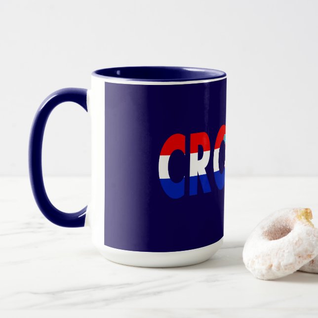 Taza Sencilla ropa de bandera nacional de Croacia moder (Con donut)