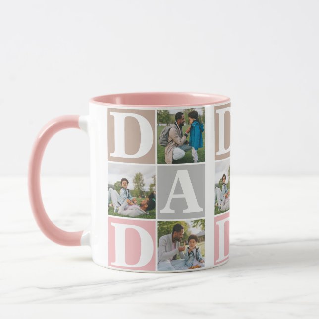 Taza Sencillo Día de los Padres Modernos Papá 3 familia (Izquierda)