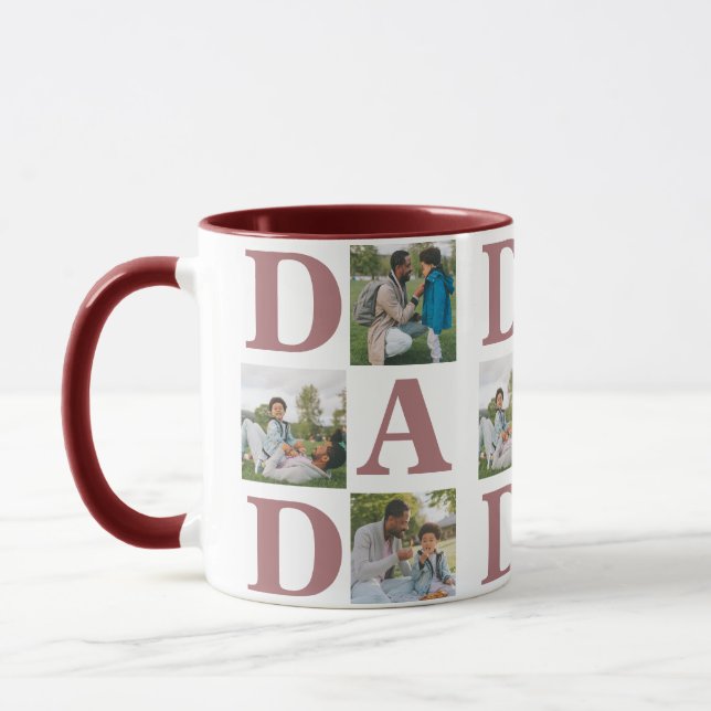 Taza Sencillo Día de los Padres Modernos Papá 3 familia (Izquierda)
