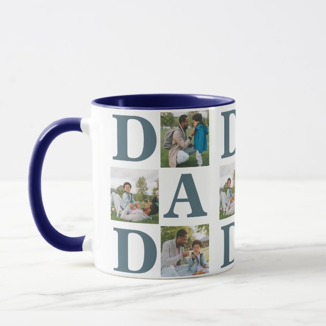 Taza Sencillo Día de los Padres Modernos Papá 3 familia (Izquierda)