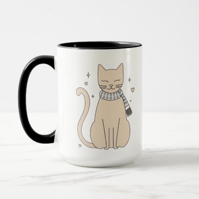 Taza Sencillo gato lindo gatito animal miau mascota Val (Izquierda)