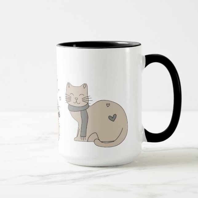Taza Sencillo gato lindo gatito animal miau mascota Val (Derecha)