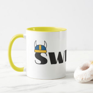 Taza Sencillo recuerdo de la bandera sueca de Suecia