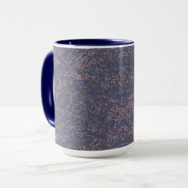 Taza Sencillo Resumen de Hilo de discusión Patrón azul