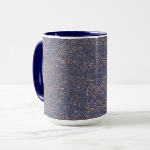 Taza Sencillo Resumen de Hilo de discusión Patrón azul