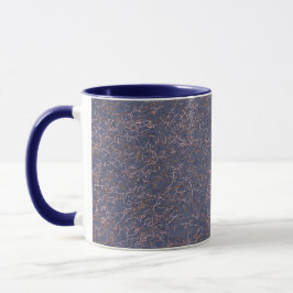 Taza Sencillo Resumen de Hilo de discusión Patrón azul