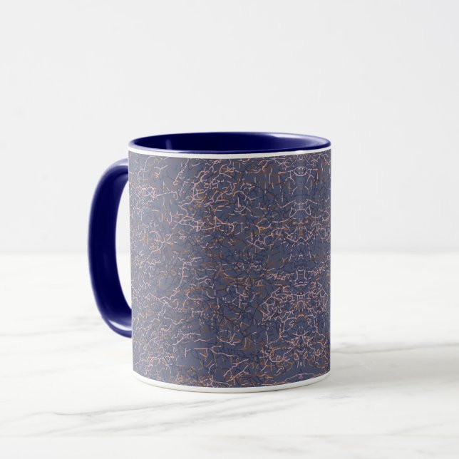 Taza Sencillo Resumen de Hilo de discusión Patrón azul (Anverso izquierdo)