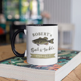 Taza Sencillo y gracioso pescador cebo y pescado de Rót