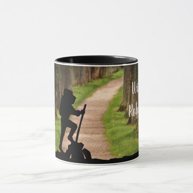 Taza Senderista con sendero forestal y brújula personal (Centro)