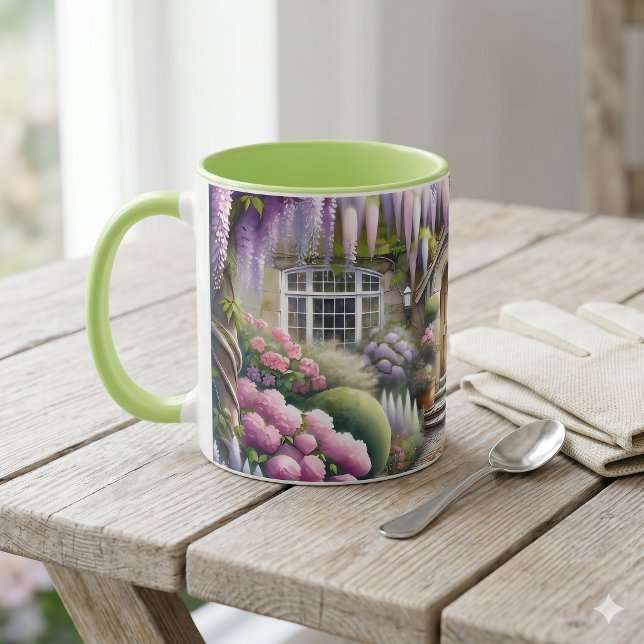 Taza Sendero Caprichoso de Jardín de Cabaña (Whimsical Cottage Garden Pathway Mug)