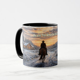Taza Sendero Navideño del Oeste Vaquero Te Lleva a Casa