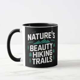 Taza Senderos de senderismo de belleza natural, negro