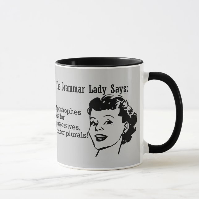 Taza Señora Apostrophes Mugs de la gramática (Derecha)