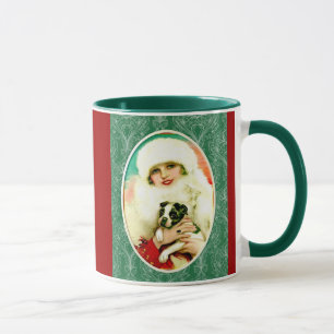 Taza Señora de la Vintage con Boston Terrier