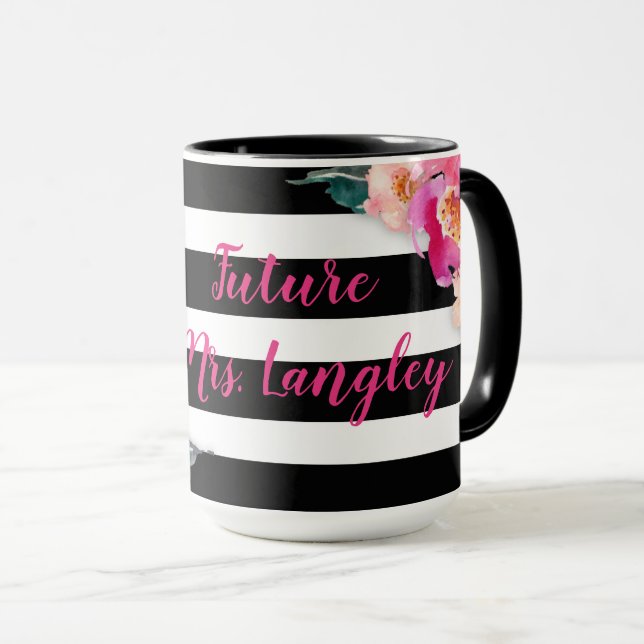 Taza Señora futura Floral Striped Mug (Anverso derecho)